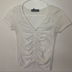 DEREK HEART Crop Top Cinch Tee